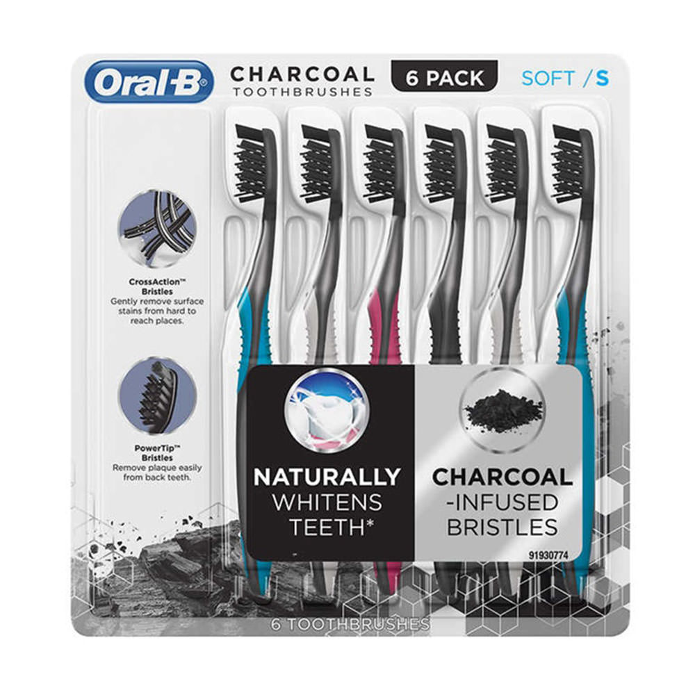 Set 6 bàn chải Oral-B Charcoal Toothbrush của Mỹ.