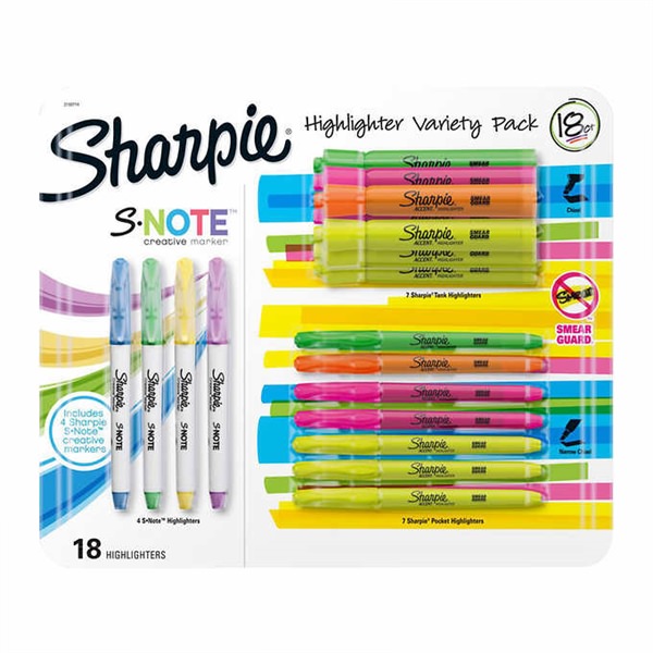 Set Viết Sharpie Highlighter Variety S.NOTE Pack 18ct