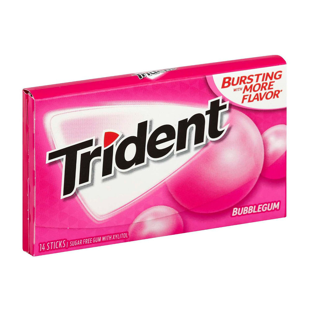 Trident Bubblegum Sugar Free Gum (1 vỉ 14 thanh)