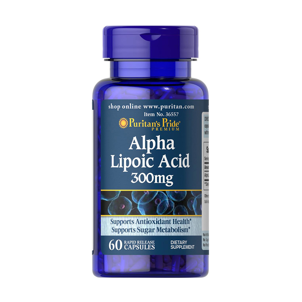 Viên Uống Chống Lão Hóa Tàn Nhang Puritans Pride Alpha Lipoic Acid 300mg 60 Capsules 8472