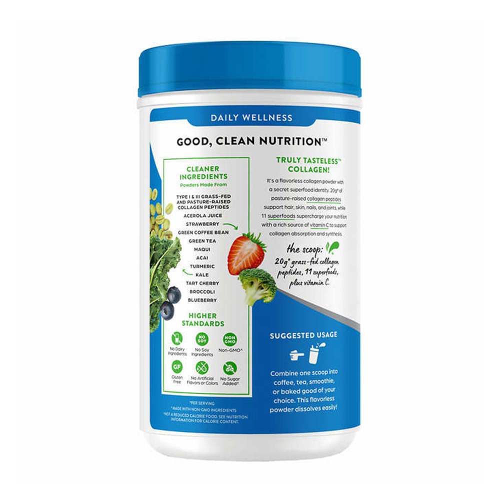 Bột thực phẩm bổ sung Collagen Orgain Collagen + Superfoods Unflavored 726g