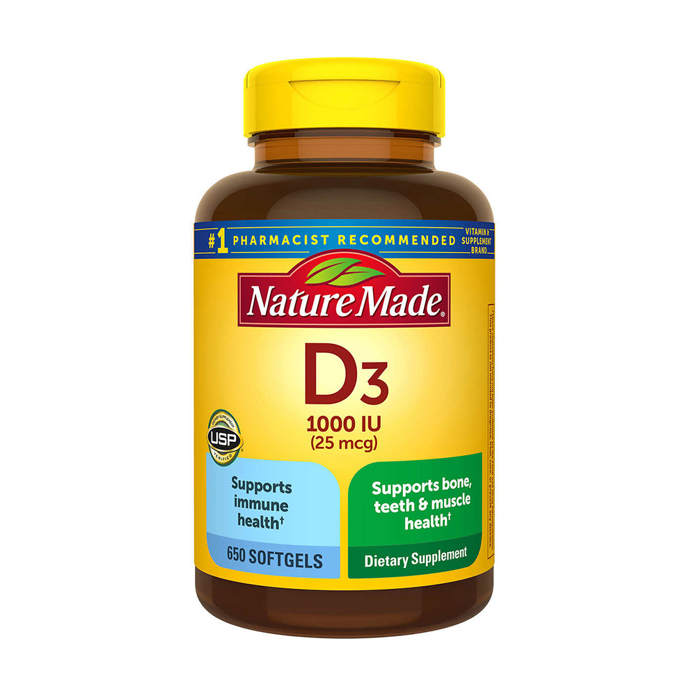 Viên uống bổ sung Vitamin D3 Nature Made D3 1000 IU 650 viên