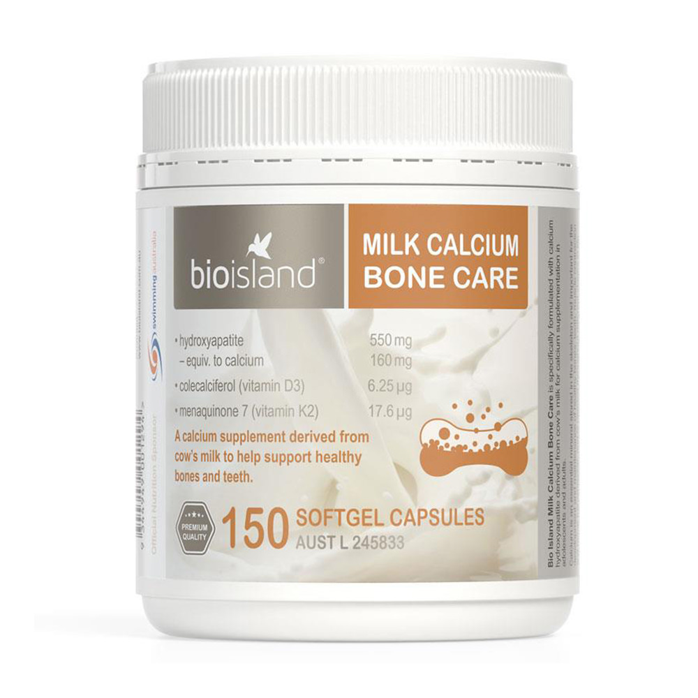 Viên uống bổ sung Canxi Bio Island Milk Calcium Bone Care 150 viên của Úc