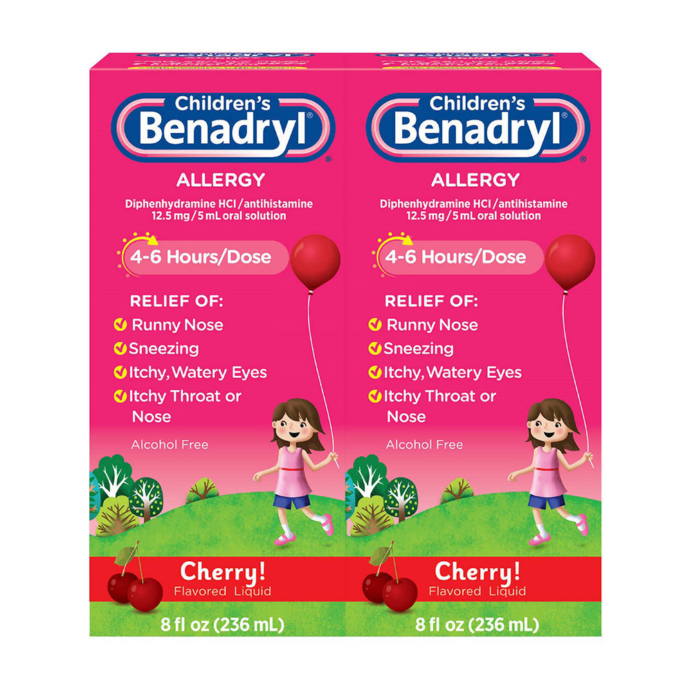 Set 2 chai Children's Benadryl Allergy Liquid (2x236ml)