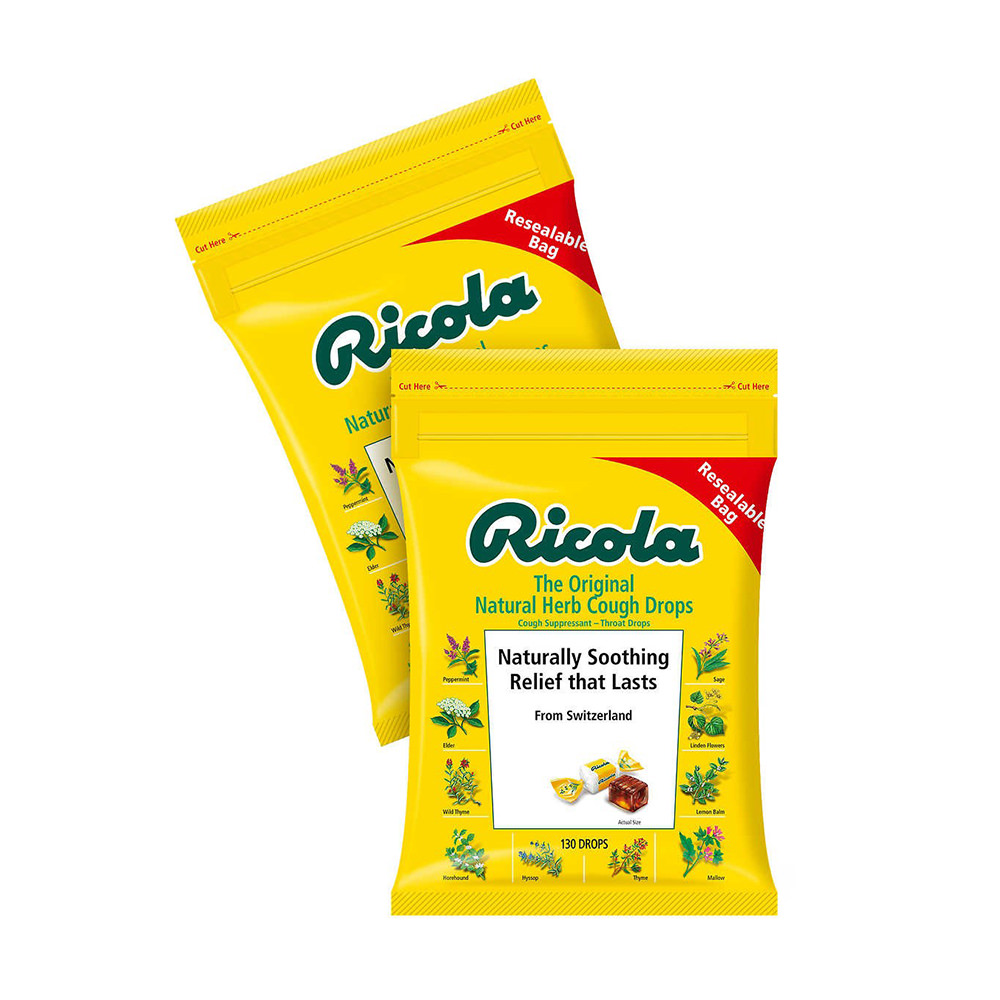 Kẹo thông cổ, mát họng Ricola Original natural Herb 130 viên x2 bịch.