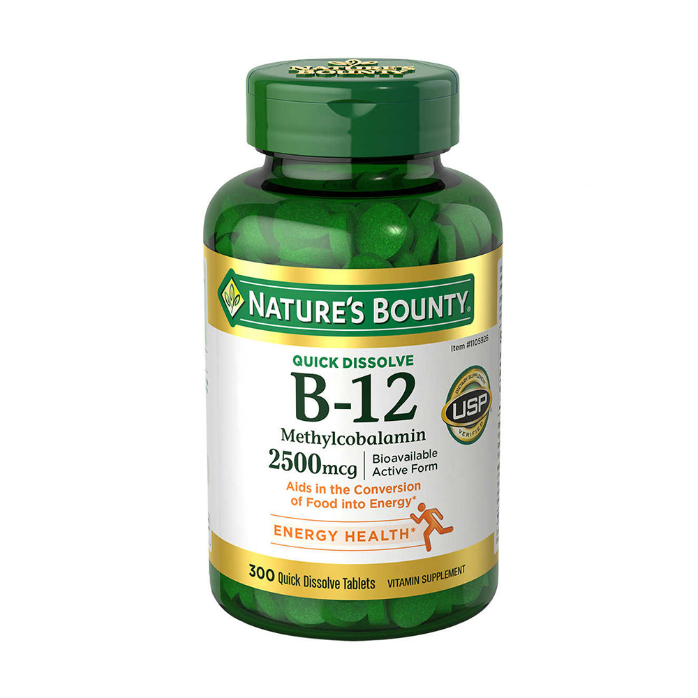 Viên uống Nature’s Bounty Vitamin B12 2500mcg 300 viên của Mỹ