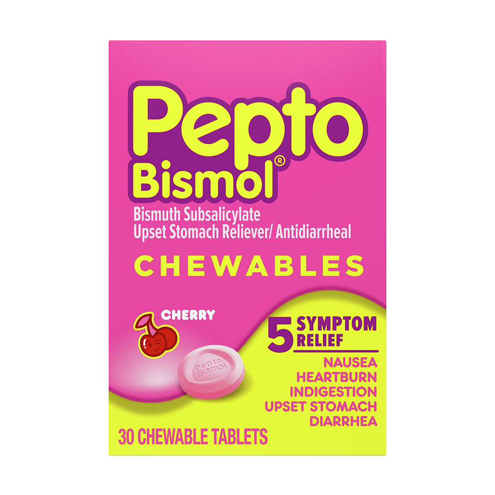 Kẹo ngậm hỗ trợ dạ dày Pepto Bismol vị Cherry 30 viên