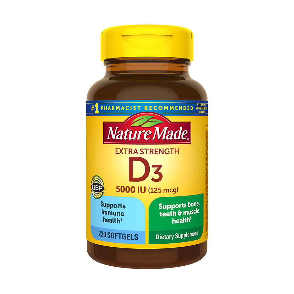 Viên bổ sung Vitamin D3 5000IU, Nature Made 220 viên