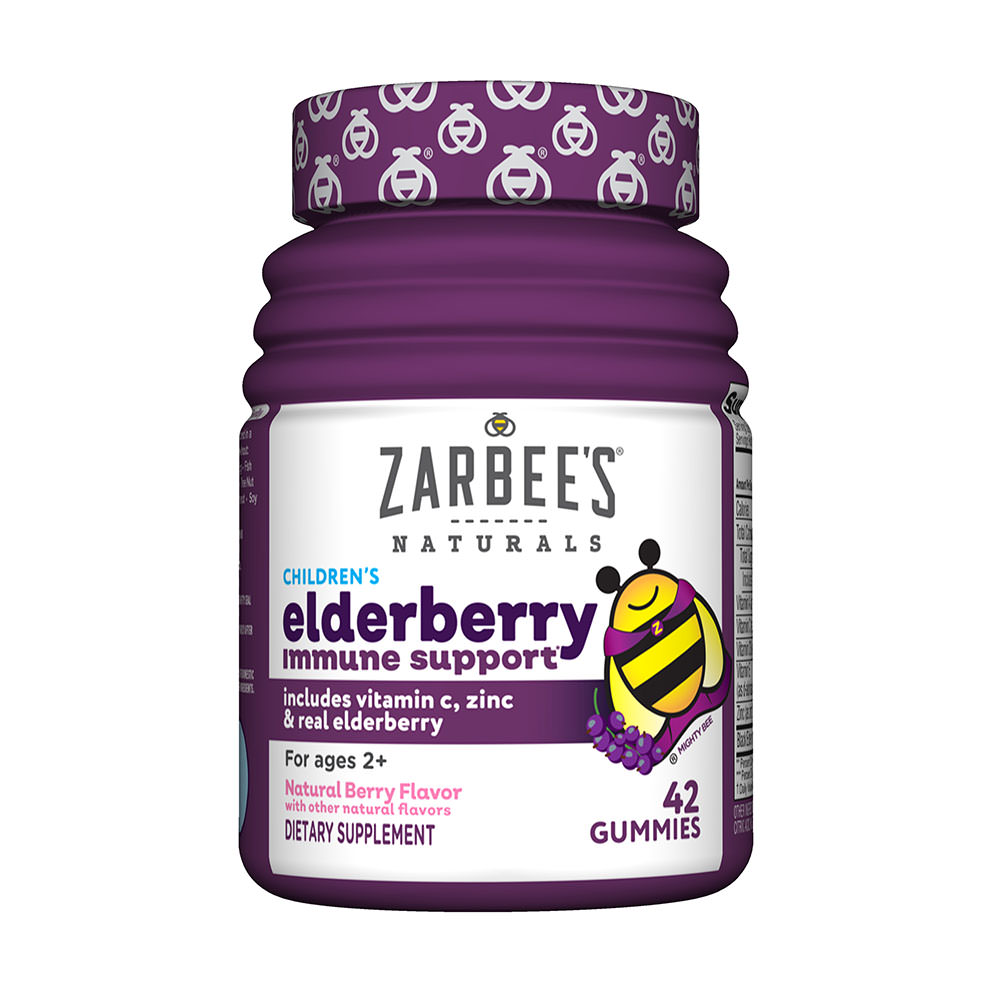Kẹo tăng cường đề kháng cho trẻ Zarbee's Naturals Children's Elderberry Immune Support Gummies - Natural Berry - 42 viên.