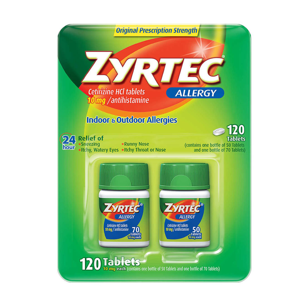 Viên chống dị ứng Zyrtec Antihistamine Allergy 10mg 120 Tablets