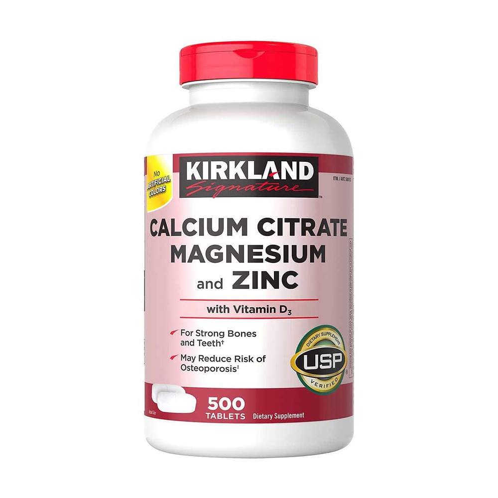Viên uống Chắc xương Calcium Citrate With Vitamin D, Magnesium and Zinc hộp 500 viên của Mỹ