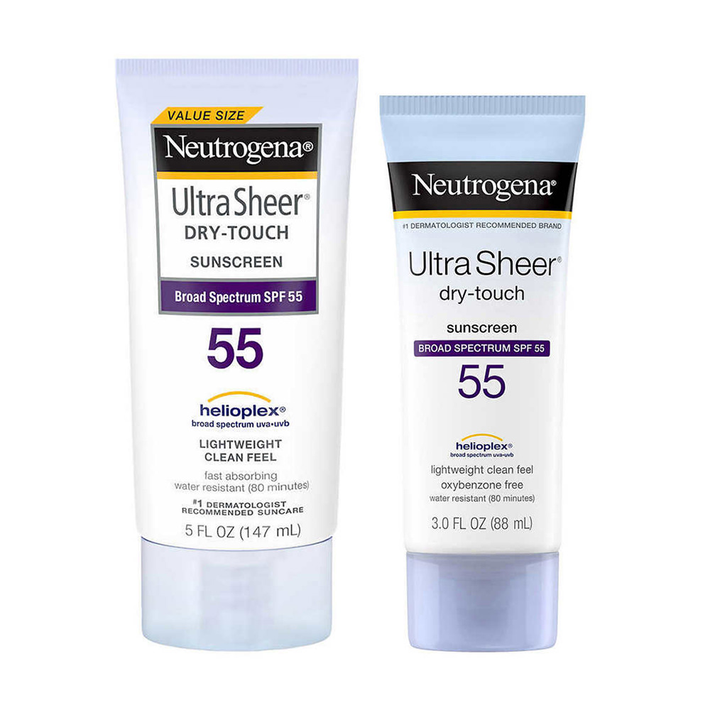 Set kem chống nắng Neutrogena SPF55 Ultra Sheer Dry-Touch sunscreen (147ml+88ml)