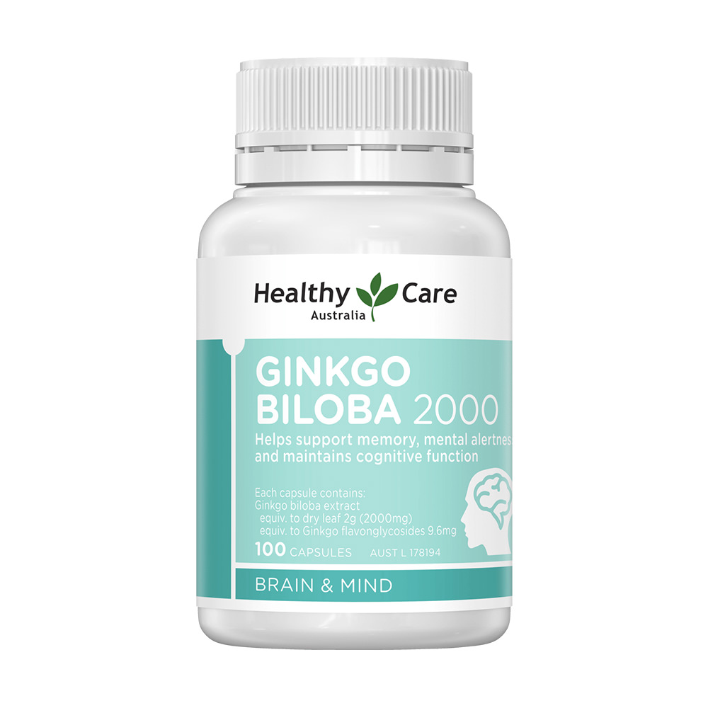 Viên bổ não Healthy Care Ginkgo Biloba 2000mg 100 viên của Úc