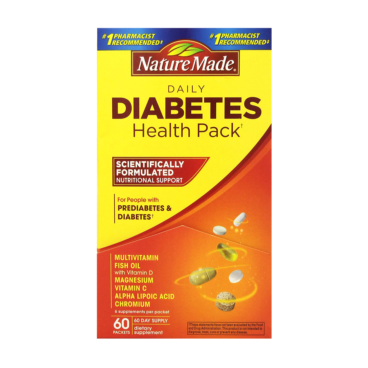 Vitamin cho người tiểu đường Diabetes Health Pack Nature Made 60 gói của Mỹ