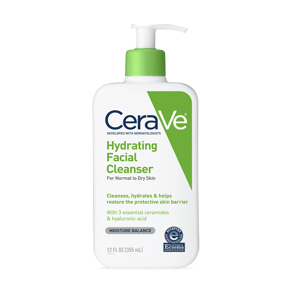 Sữa rửa mặt CeraVe dành cho da thường và da khô CeraVe Foaming Facial Cleanser 355ml (Dry Skin Xanh Lá)