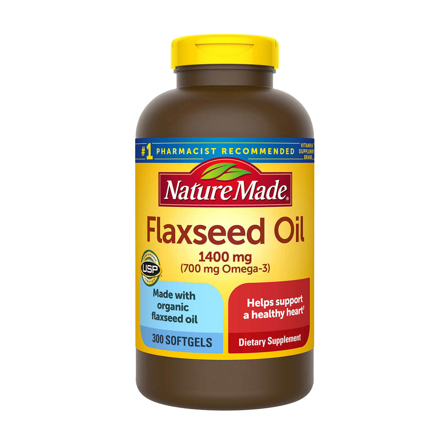 Dầu hạt lanh bổ sung Omega 3 6 9 Nature Made Flaxseed oil 1400 mg hộp 300 viên của Mỹ