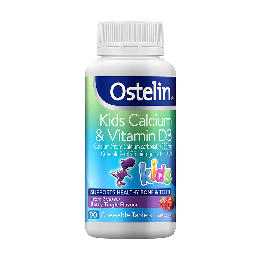 Viên nhai bổ sung vitamin D & Calcium dành cho bé Ostelin 90 viên của Úc