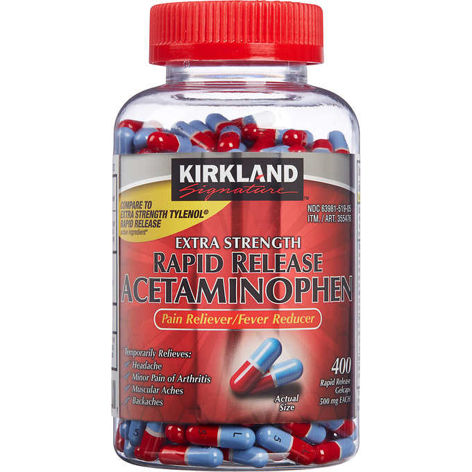 Viên uống giảm đau Kirkland Signature Rapid Release Acetaminophen 500